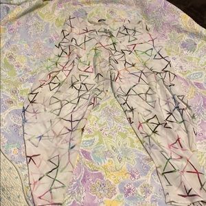 Alexis cropped silk geometrical print pants